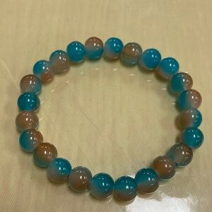 Chic Turquoise and Tan Beaded Bracelet